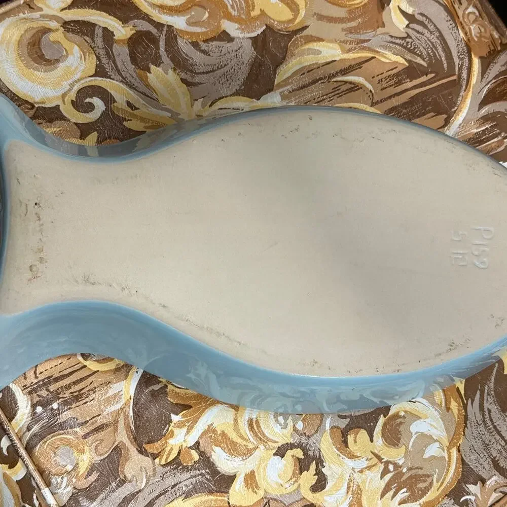 Baby Blue Fish Shaped Serving Platter Threshold Stoneware‎ Large Aqua